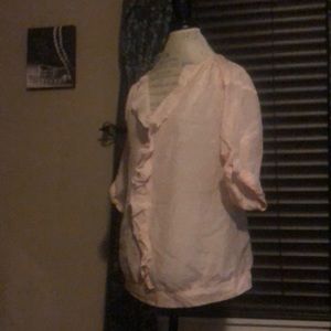 Pink and White Loft Blouse - Medium